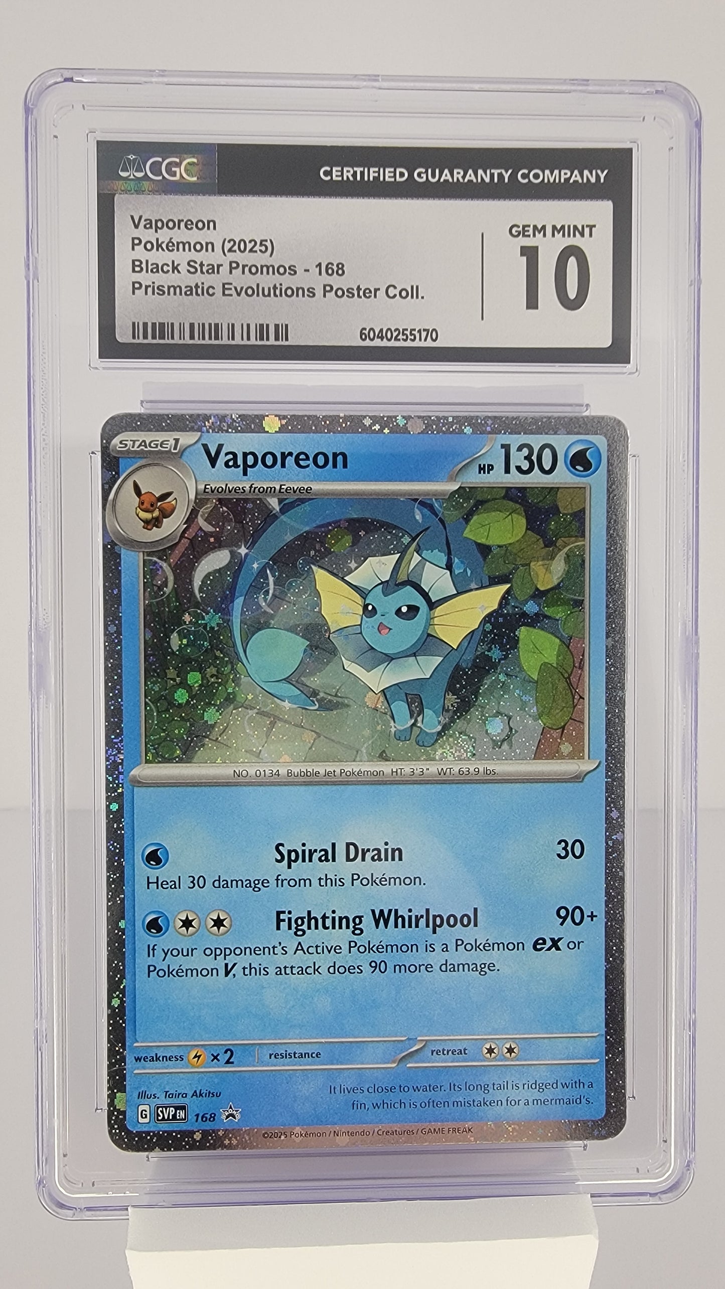 Vaporeon 168 Sv: Scarlet & Violet Promo Cards Holo (English) CGC Gem Mint 10