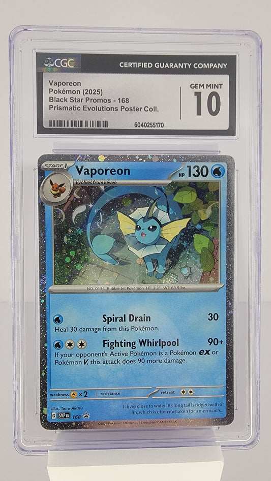 Vaporeon 168 Sv: Scarlet & Violet Promo Cards Holo (English) CGC Gem Mint 10
