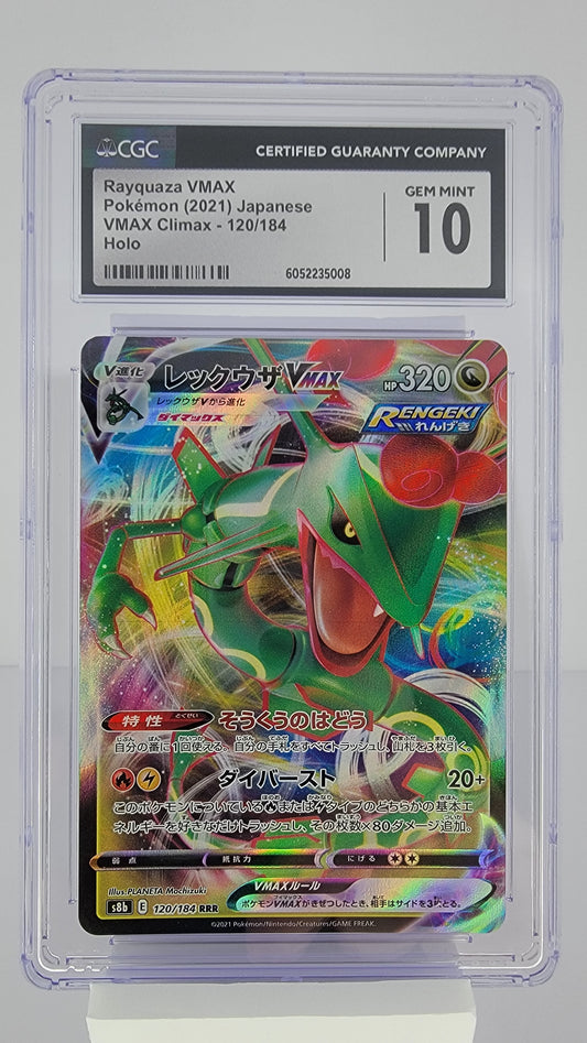 Rayquaza VMAX 120/184 S8b: Vmax Climax Holo (Japanese) CGC Gem Mint 10